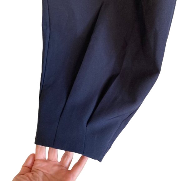 Express High Rise Ankle Pleated Pants Navy Blue Size 4 Short - Picture 7 of 7